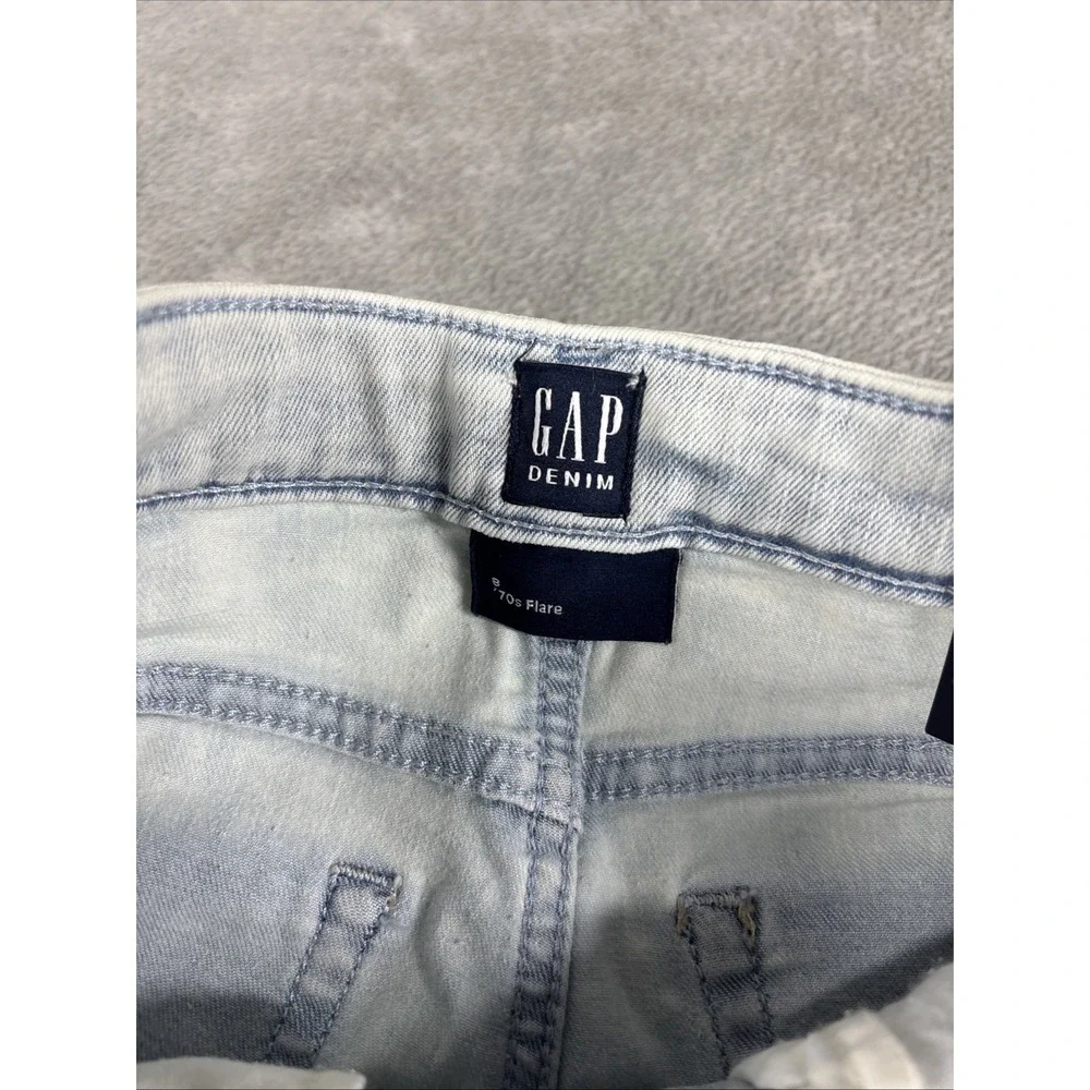 GAP Denim Girls' 70's Flare Stretch Adjustable Waist Studded Jeans Light 8‎ NWT